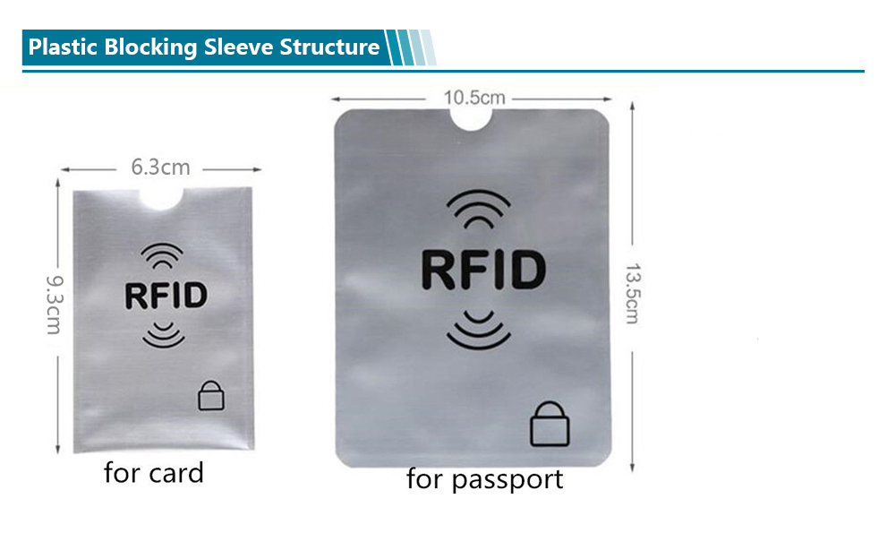 PVC or PE material Card Sleeve for blocking RFID Payment Card