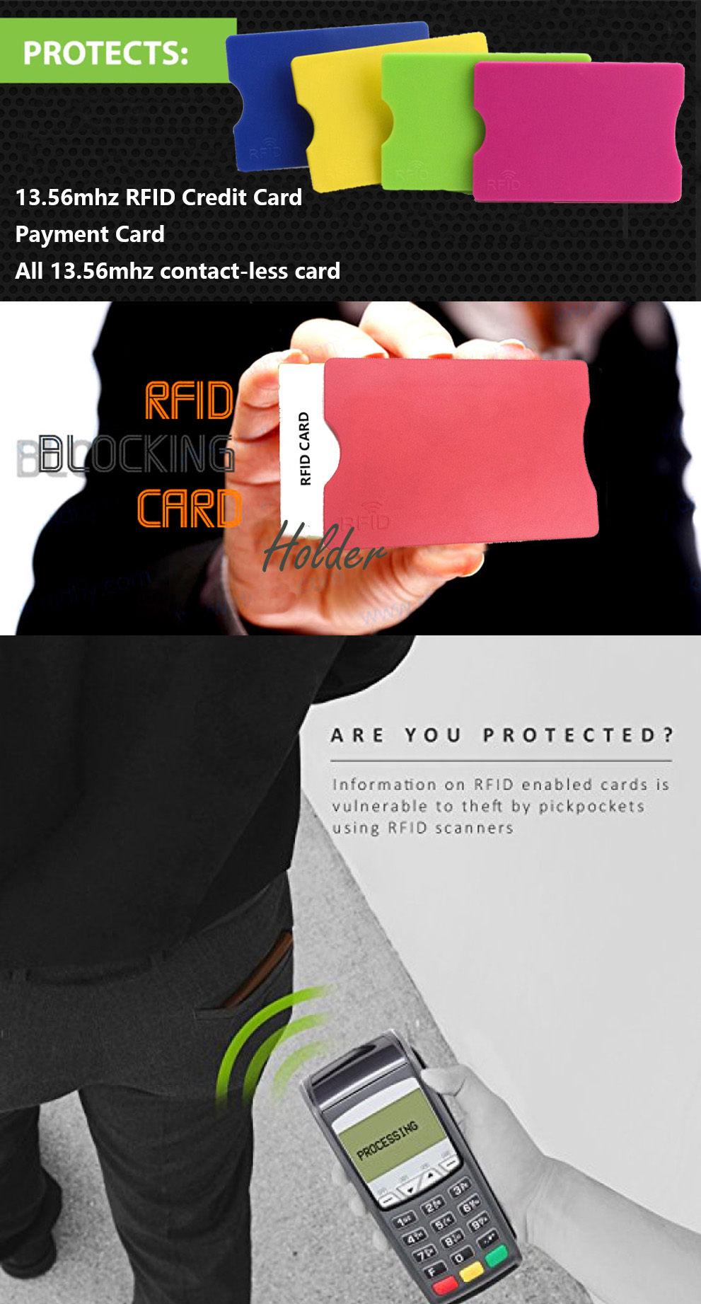 High Quality ABS RFID Blocking Card Holder Protector