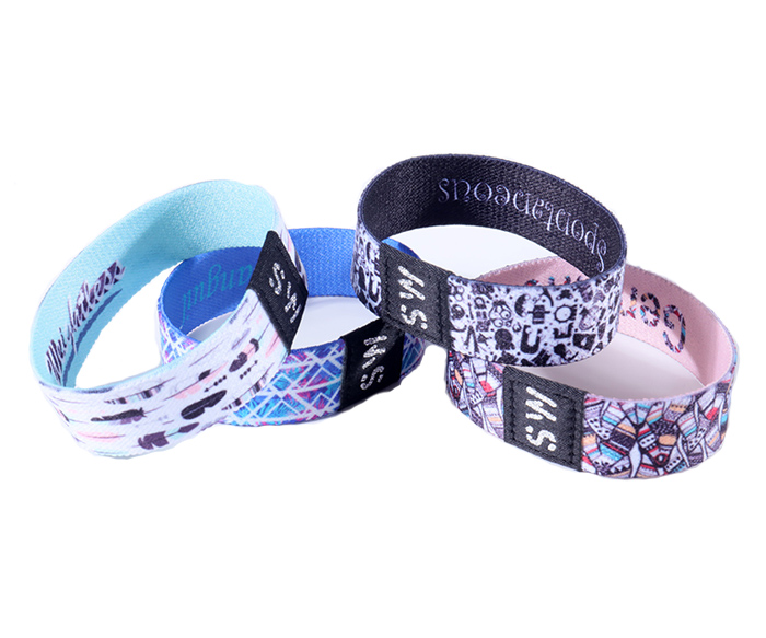 13.56MHz Custom Polyester Elastic Fabric Bracelet Passive MIFARE RFID Wristband Factory