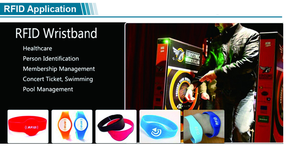 13.56MHz HF Disposable Softer PVC MIFARE 1K RFID Wristband