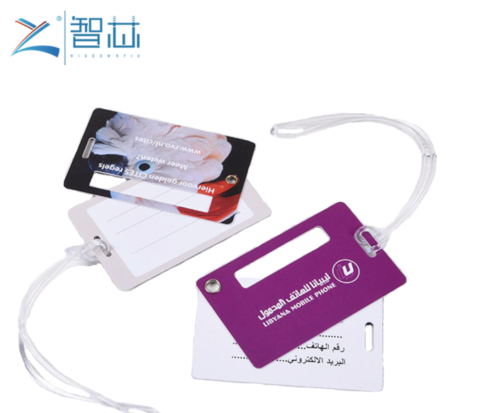 China Supplier Wholesale Custom Printed Hotel Hard Plastic PVC Luggage Tag with Loop Strap