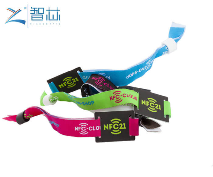 Disposable TK4100 LF Proximity RFID Woven Wristband