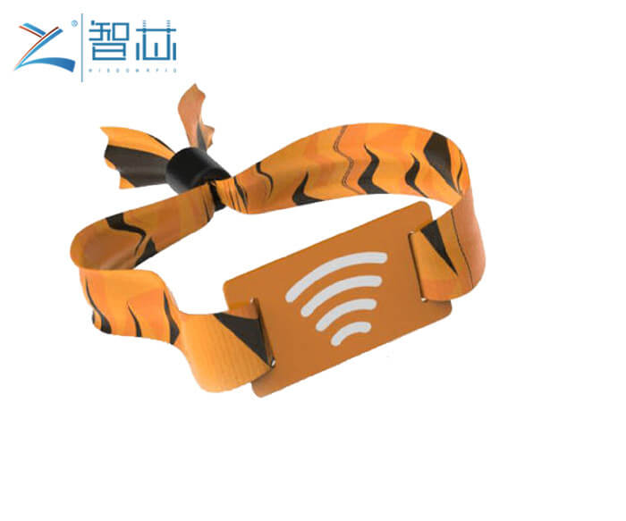 Festival Event Safety Access Control Customizable Woven Fabric MIFARE 1K RFID Wristband
